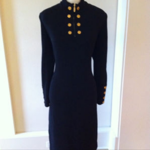 St. John Dresses & Skirts - ST JOHN COLLECTION MARIE GRAY BLACK KNIT DRESS SIZE 10